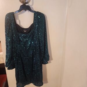 City Chic Teal Sequin Prom Dress